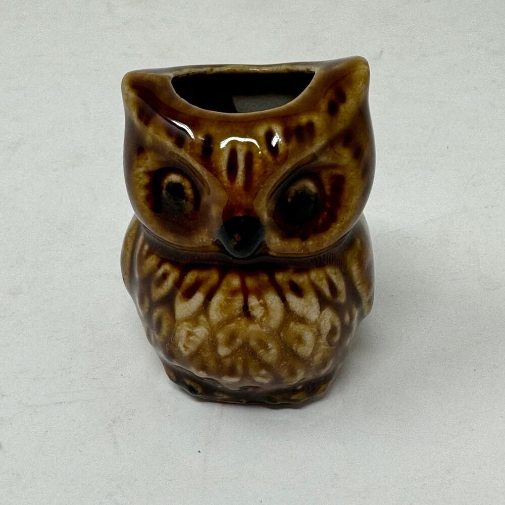 Owl toothpick holder‎ ceramic